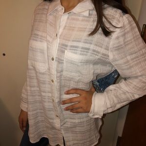 Button up shirt with transparent back design